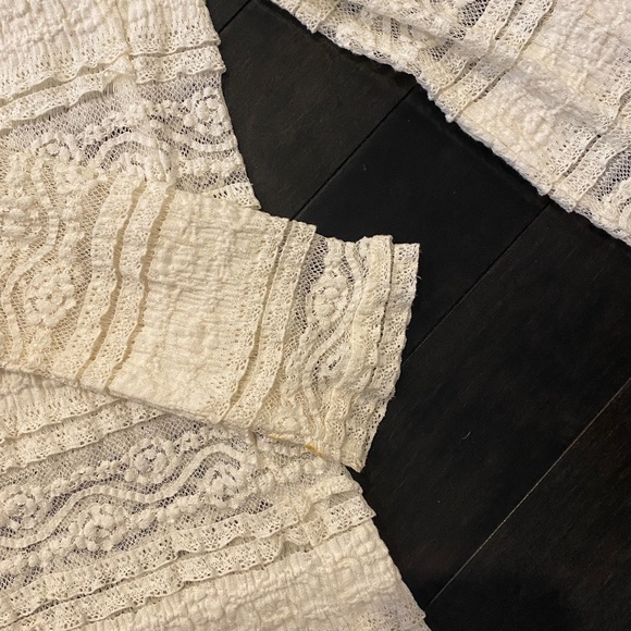 Zara Ivory Lace Top with Front Tie - Picture 7 of 11